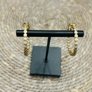 Judith Ripka Gold Clad CZ Clip Earrings